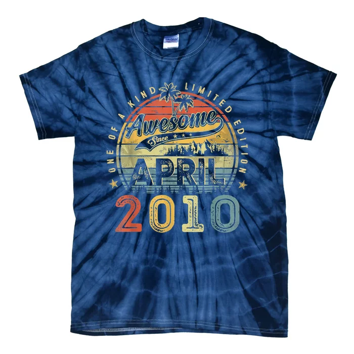 13 Year Old Awesome Since April 2010 13th Birthday Tie-Dye T-Shirt