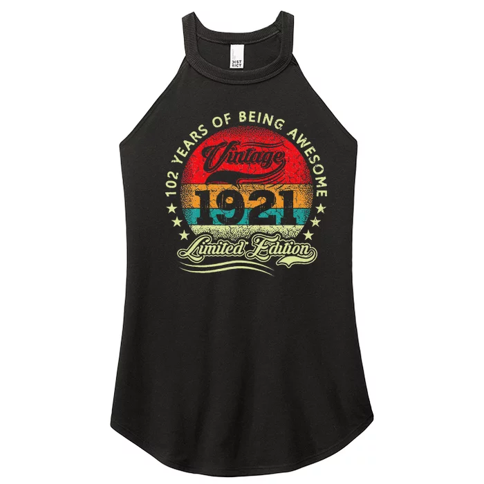 102 Year Old Gifts Vintage 1921 Limited 102th Birthday 102. Women’s Perfect Tri Rocker Tank