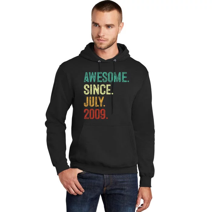 14 Year Old Awesome Since July 2009 14th Birthday Tall Hoodie