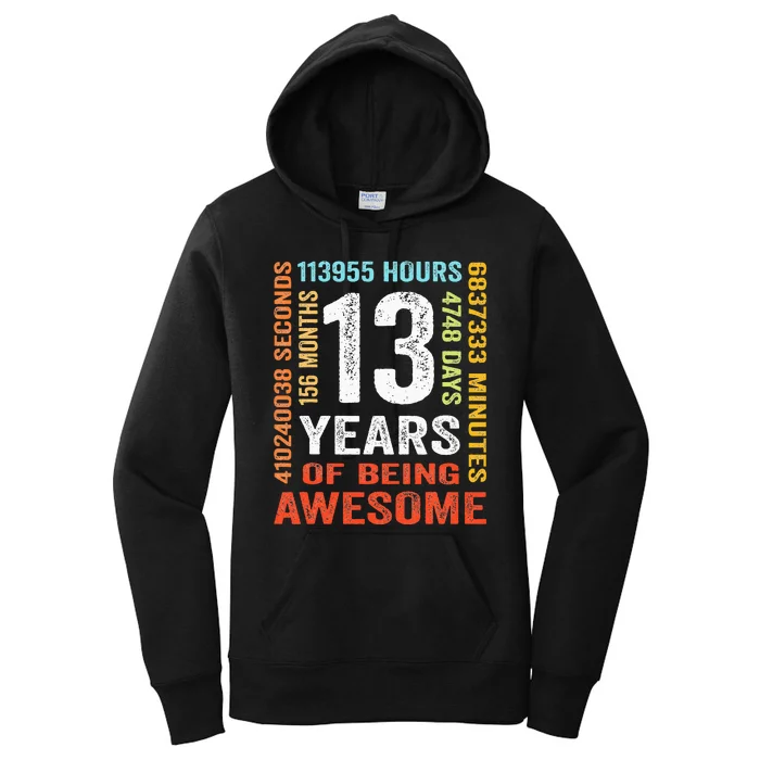 13 Years Old 13th Birthday Gift Vintage 156 Month Women's Pullover Hoodie