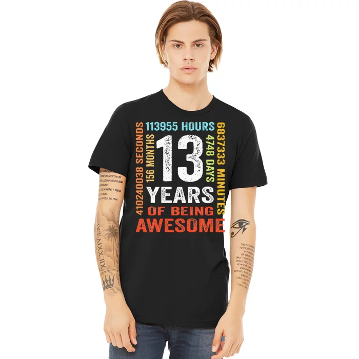 13 Years Old 13th Birthday Gift Vintage 156 Month Premium T-Shirt