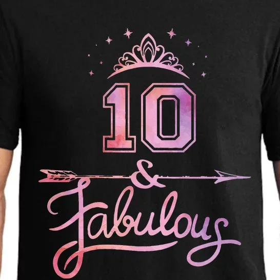 10 Years Old And Fabulous Girl 10th Birthday Pajama Set