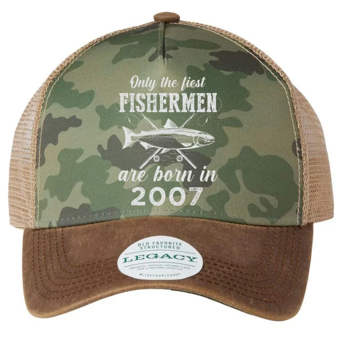 16 Year Old Fisherman Fishing Born In 2007 16th Birthday Legacy Tie Dye Trucker Hat