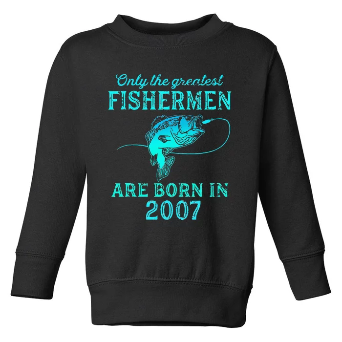 16 Years Old Fisherman Born In 2007 16th Birthday Toddler Sweatshirt