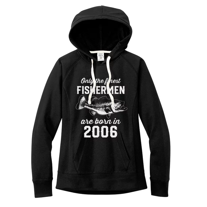 17 Year Old Fisherman Fishing 2006 17th Birthday Women's Fleece Hoodie