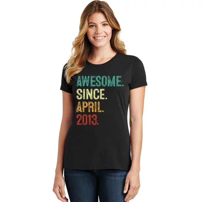 10 Years Old Awesome Since April 2013 10th Birthday Women's T-Shirt