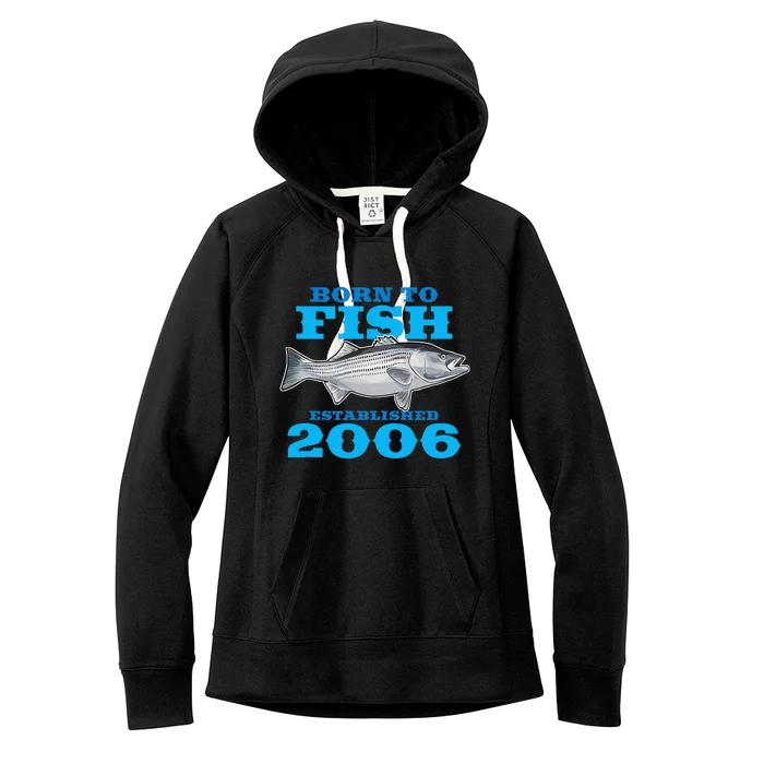 17 Year Old Fishing Fisherman 2006 17th Birthday Women's Fleece Hoodie