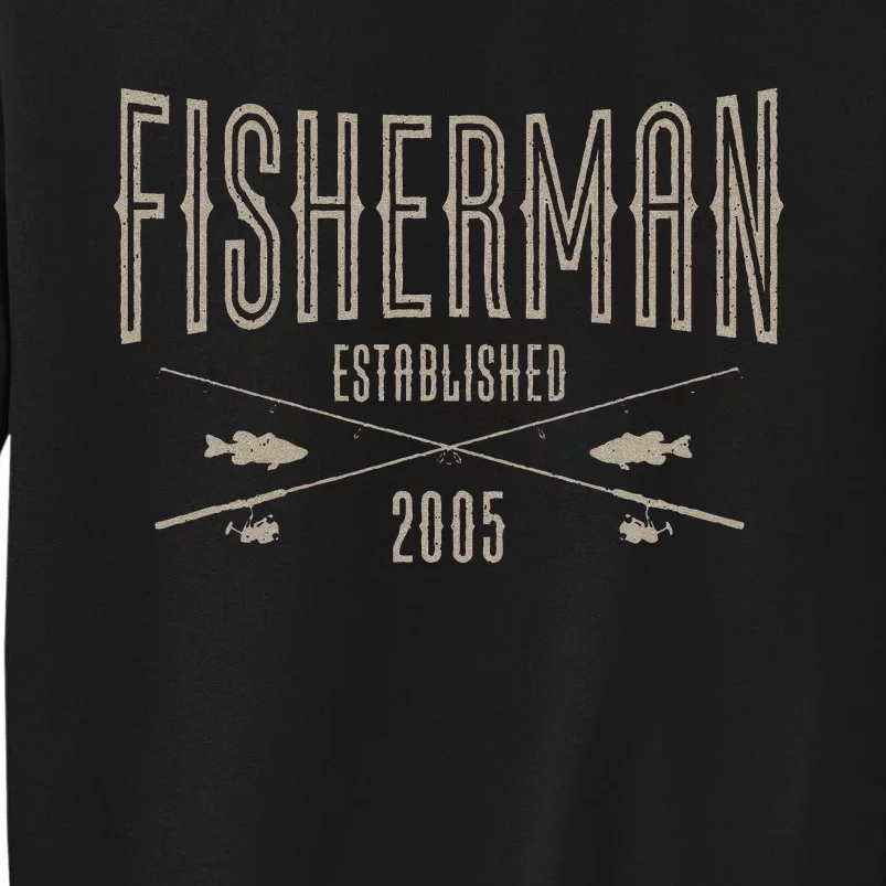 18 Year Old Fisherman Fishing 2005 18th Birthday Cute Tall Sweatshirt