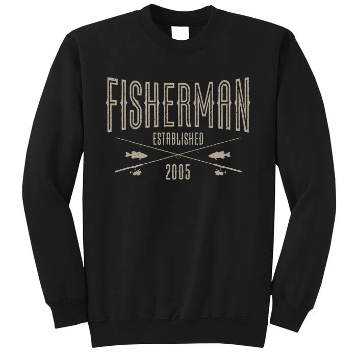 18 Year Old Fisherman Fishing 2005 18th Birthday Cute Tall Sweatshirt