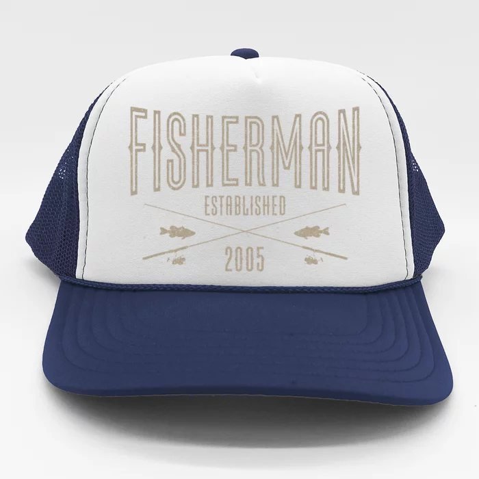 18 Year Old Fisherman Fishing 2005 18th Birthday Cute Trucker Hat