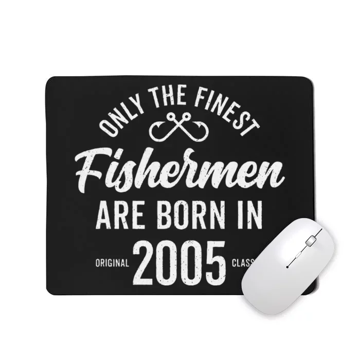 18 Year Old Fisherman Fishing 2005 18th Birthday Funny Mousepad