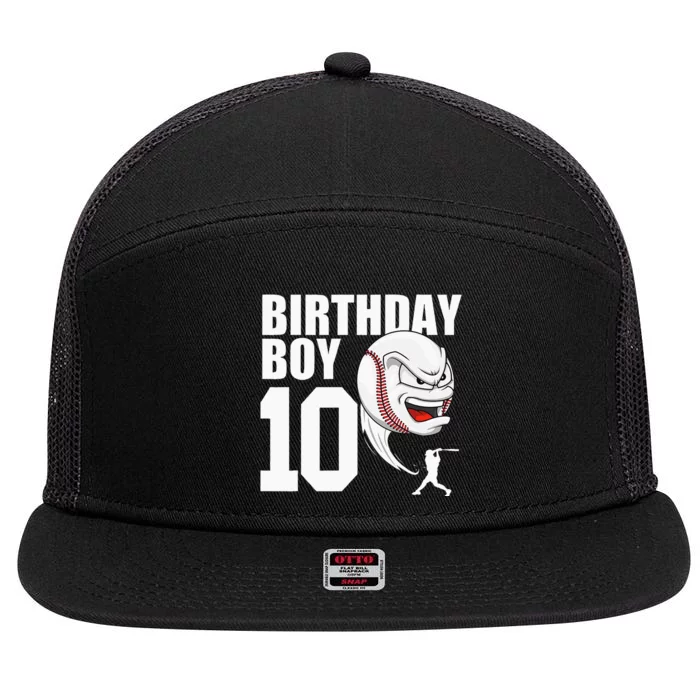 10 Year Old Baseball Birthday Party Theme 10th Gift For Boy 7 Panel Mesh Trucker Snapback Hat