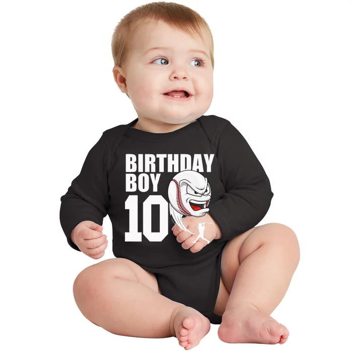 10 Year Old Baseball Birthday Party Theme 10th Gift For Boy Baby Long Sleeve Bodysuit