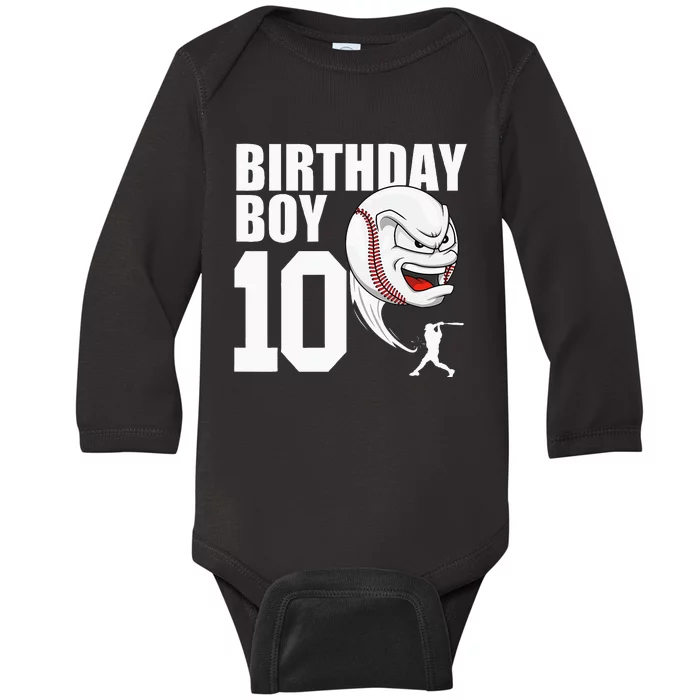 10 Year Old Baseball Birthday Party Theme 10th Gift For Boy Baby Long Sleeve Bodysuit