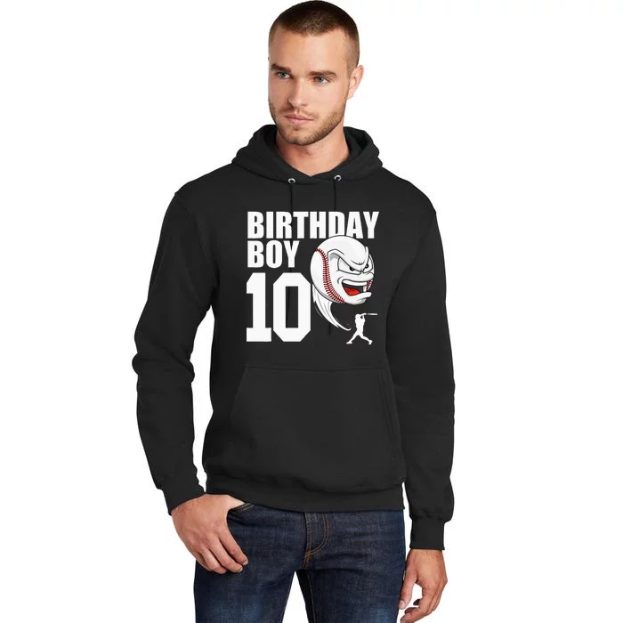 10 Year Old Baseball Birthday Party Theme 10th Gift For Boy Tall Hoodie