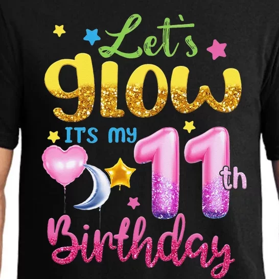 11 Years Old Let's Glow It's My 11th Birthday Pajama Set