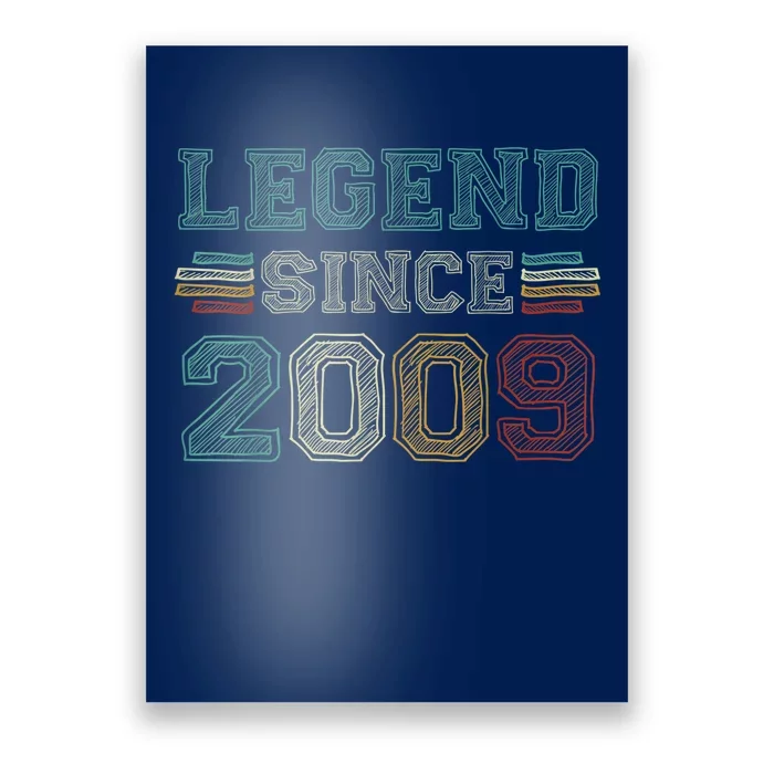 13 Years Old Legend Since 2009 13th Birthday Poster