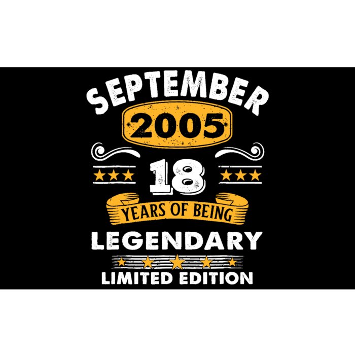 18 Years Old Legend Since September 2005 18th Birthday Gifts Bumper Sticker