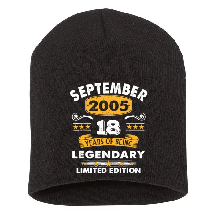 18 Years Old Legend Since September 2005 18th Birthday Gifts Short Acrylic Beanie