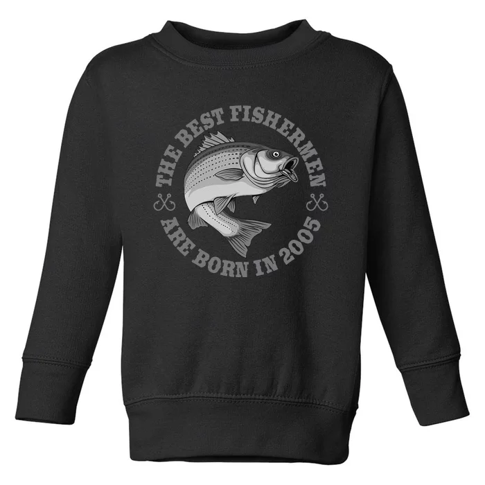 18 Year Old Fisherman Love Fishing 2005 18th Birthday Toddler Sweatshirt