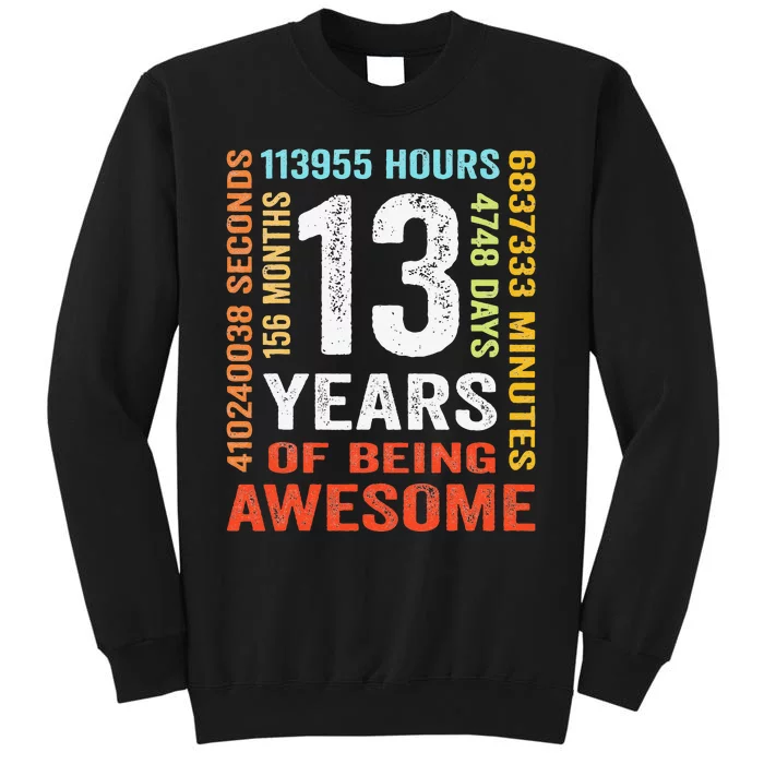 13 Years Old 13th Birthday Gift Vintage 156 Month Sweatshirt