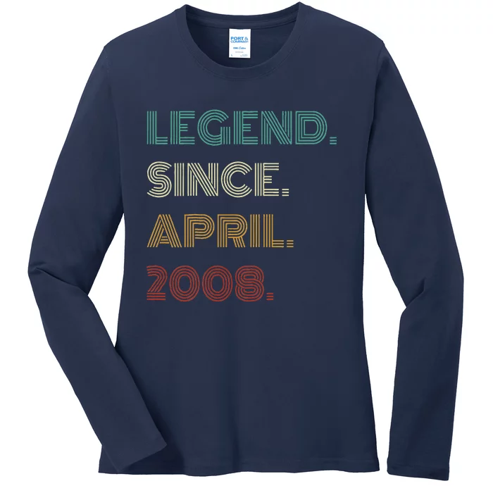 16 Years Old Legend Since April 2008 16th Birthday Ladies Long Sleeve Shirt