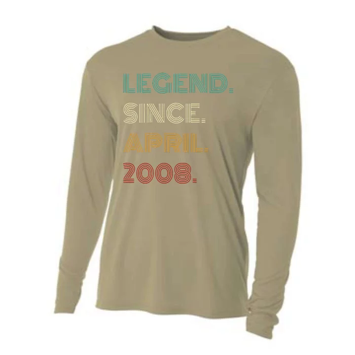 16 Years Old Legend Since April 2008 16th Birthday Cooling Performance Long Sleeve Crew