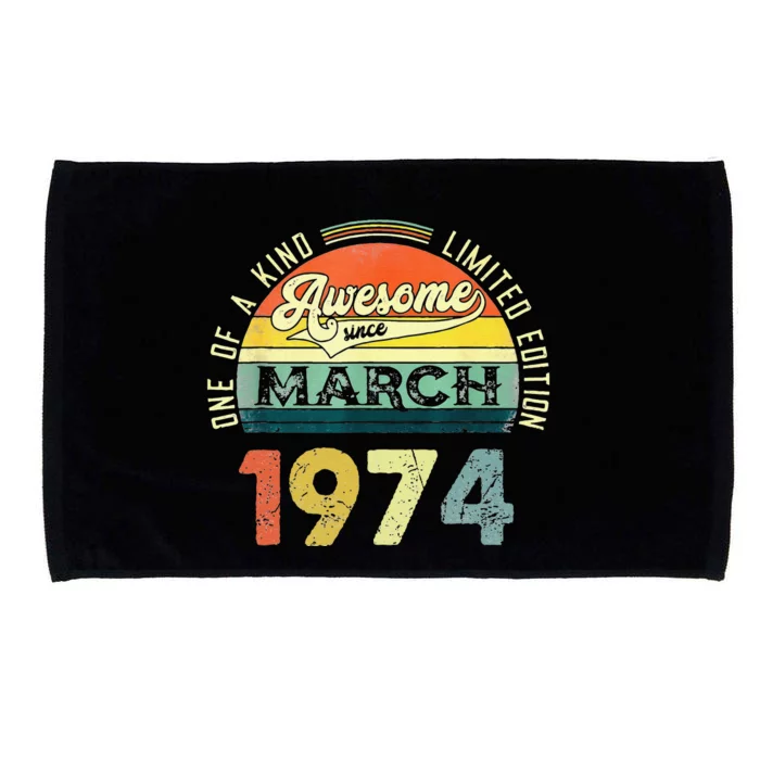 1974 Years Old Vintage 49 March 1974 49th Birthday Microfiber Hand Towel