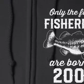 19 Year Old Fisherman Fishing 2004 19th Birthday Full Zip Hoodie