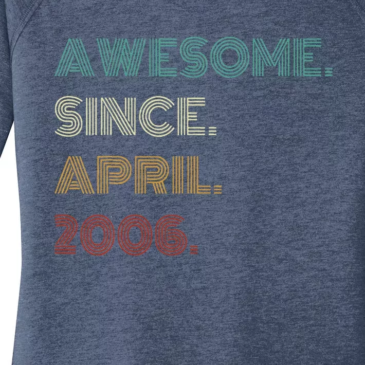 18 Years Old Awesome Since April 2006 18th Birthday Women's Perfect Tri Tunic Long Sleeve Shirt