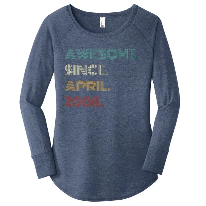 18 Years Old Awesome Since April 2006 18th Birthday Women's Perfect Tri Tunic Long Sleeve Shirt