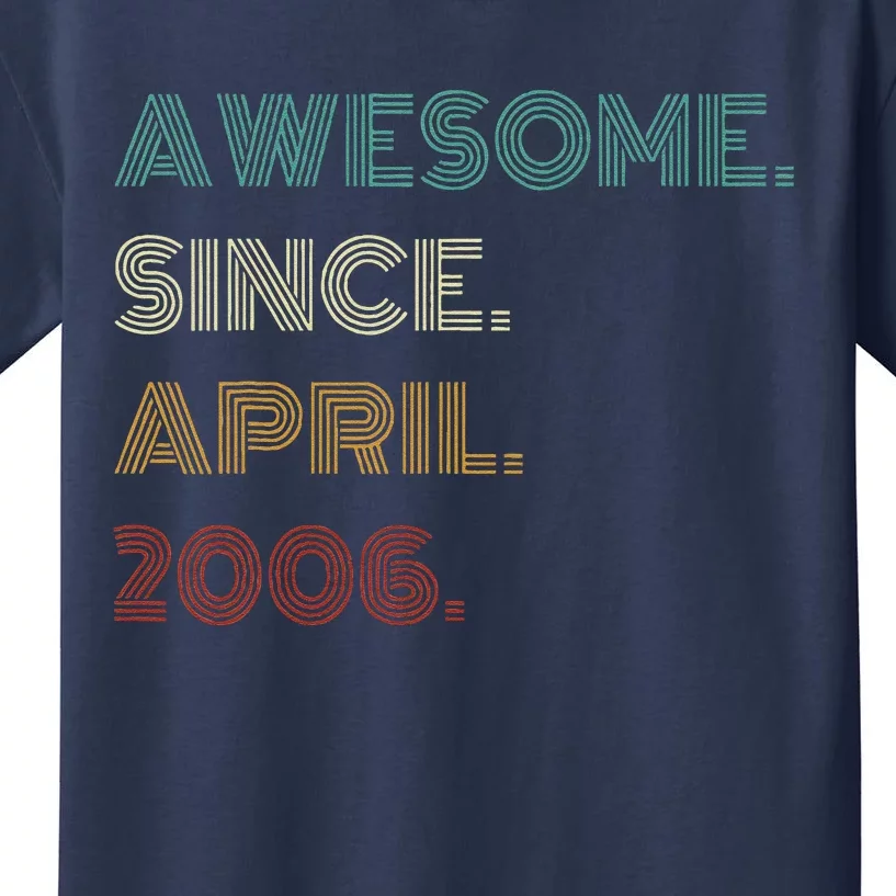 18 Years Old Awesome Since April 2006 18th Birthday Kids T-Shirt