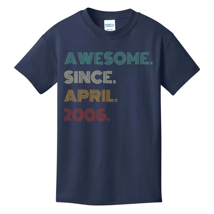 18 Years Old Awesome Since April 2006 18th Birthday Kids T-Shirt