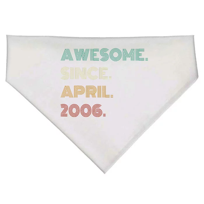 18 Years Old Awesome Since April 2006 18th Birthday USA-Made Doggie Bandana