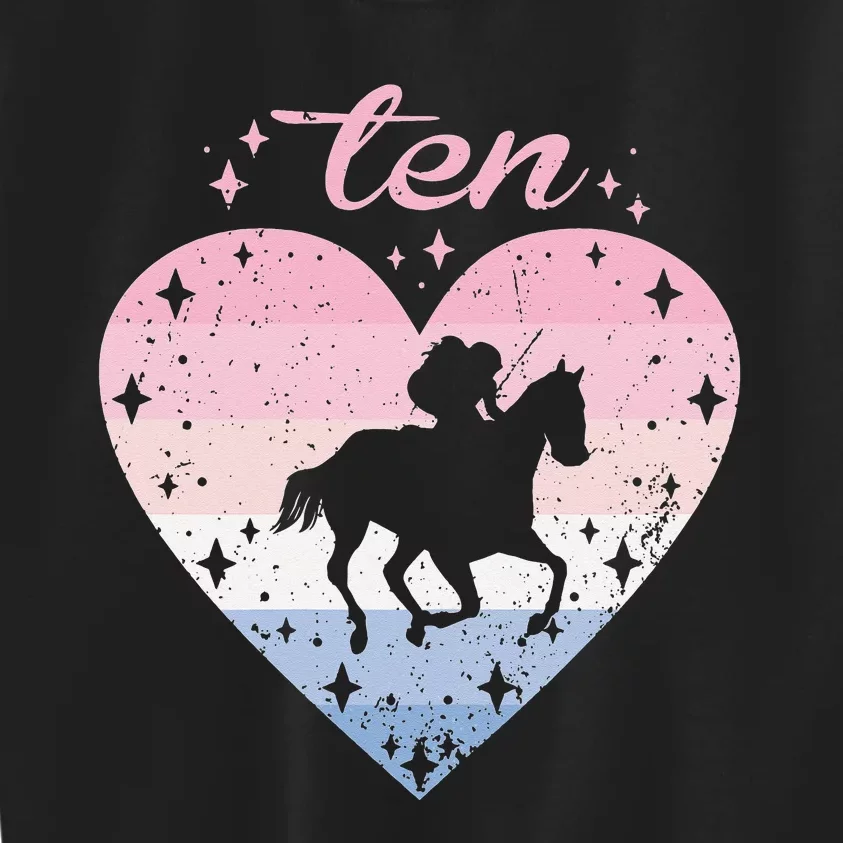 10 Year Old Cute Horse Riding Birthday Kids Sweatshirt