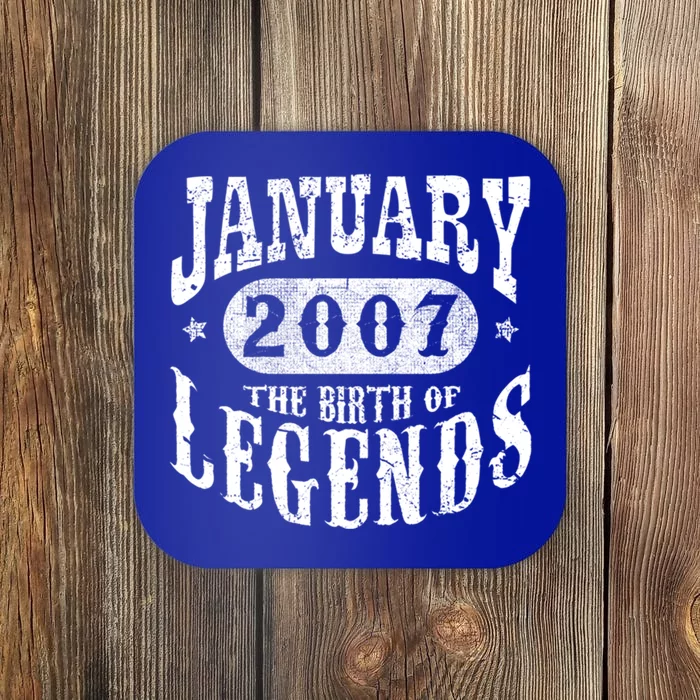 16 Years Old 16th Birthday January 2007 Birth Of Legend Funny Gift Coaster