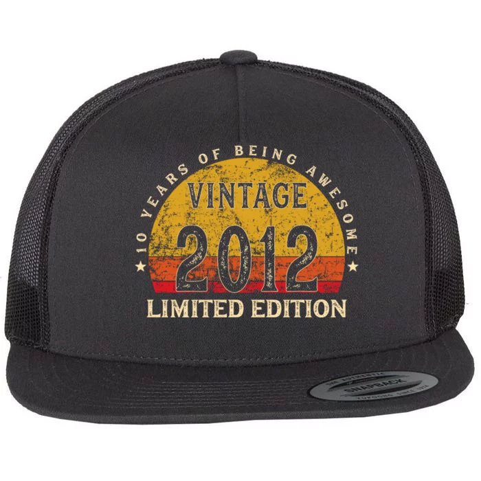 10 Year Old Gifts Retro Vintage 2012 Limited Edition 10th Birthday Flat Bill Trucker Hat