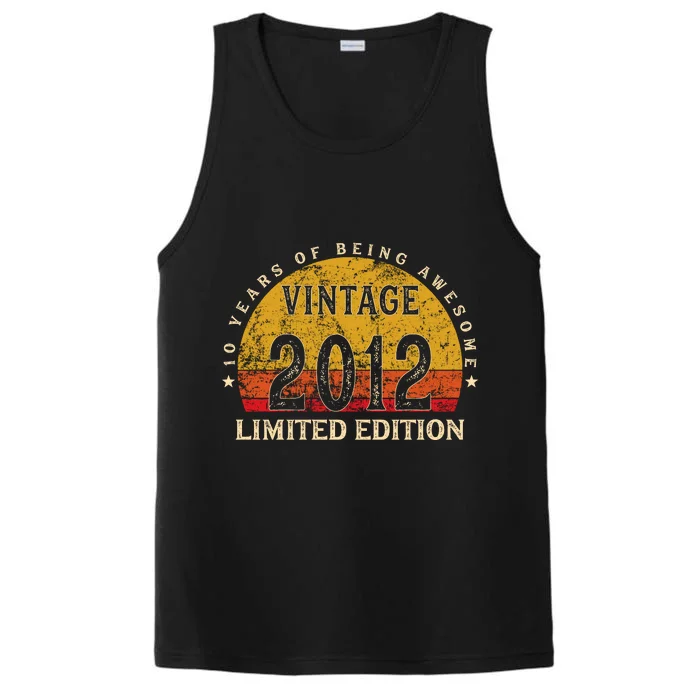 10 Year Old Gifts Retro Vintage 2012 Limited Edition 10th Birthday Performance Tank