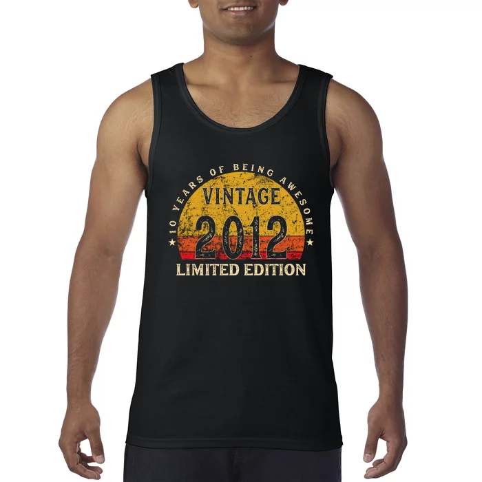 10 Year Old Gifts Retro Vintage 2012 Limited Edition 10th Birthday Tank Top