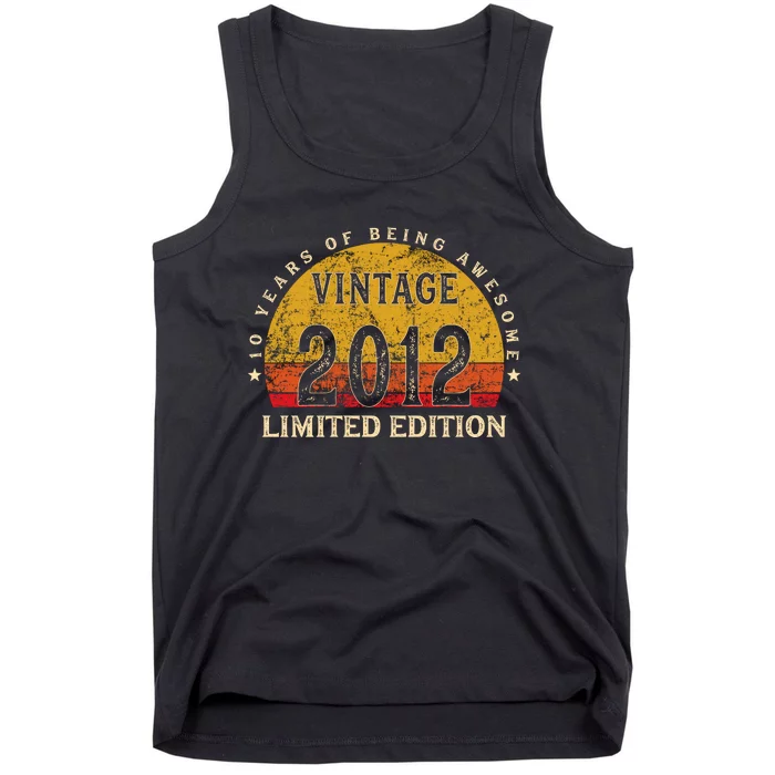 10 Year Old Gifts Retro Vintage 2012 Limited Edition 10th Birthday Tank Top