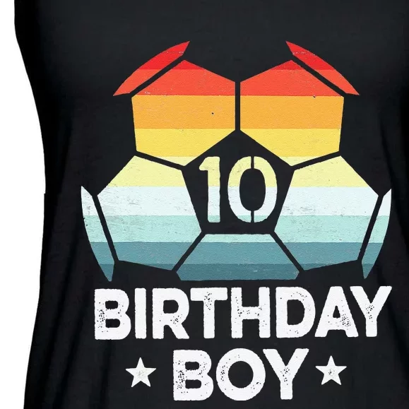 10 Year Old Soccer Player Gifts 10th Birthday Tenth Bday Ladies Essential Flowy Tank