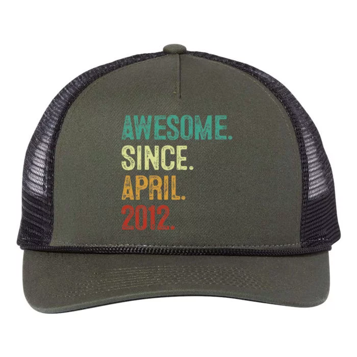 12 Year Old Awesome Since April 2012 12th Birthday Retro Rope Trucker Hat Cap