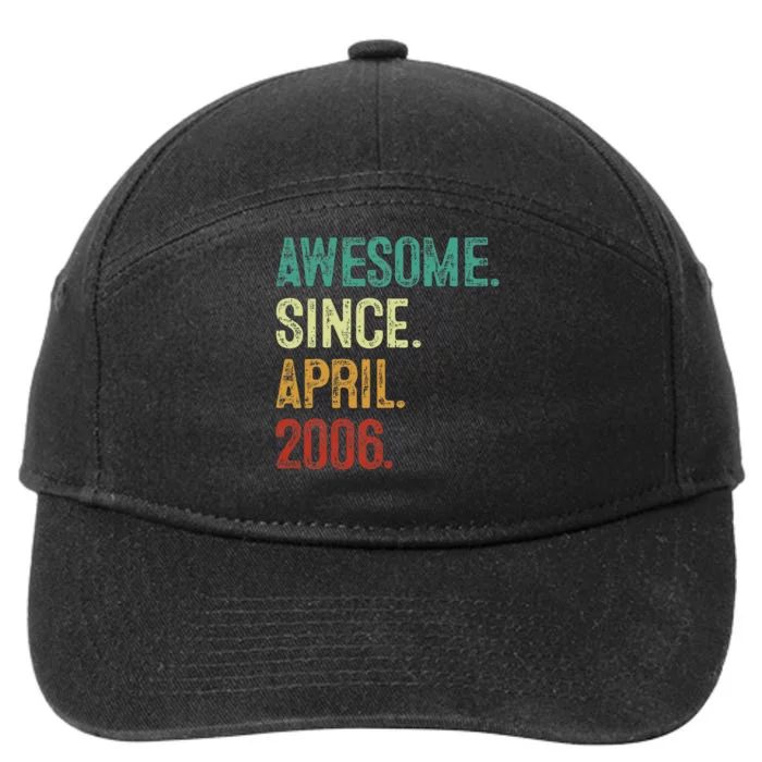 18 Year Old Awesome Since April 2006 18th Birthday 7-Panel Snapback Hat