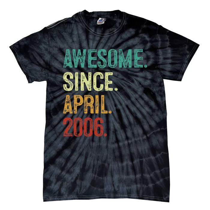 18 Year Old Awesome Since April 2006 18th Birthday Tie-Dye T-Shirt