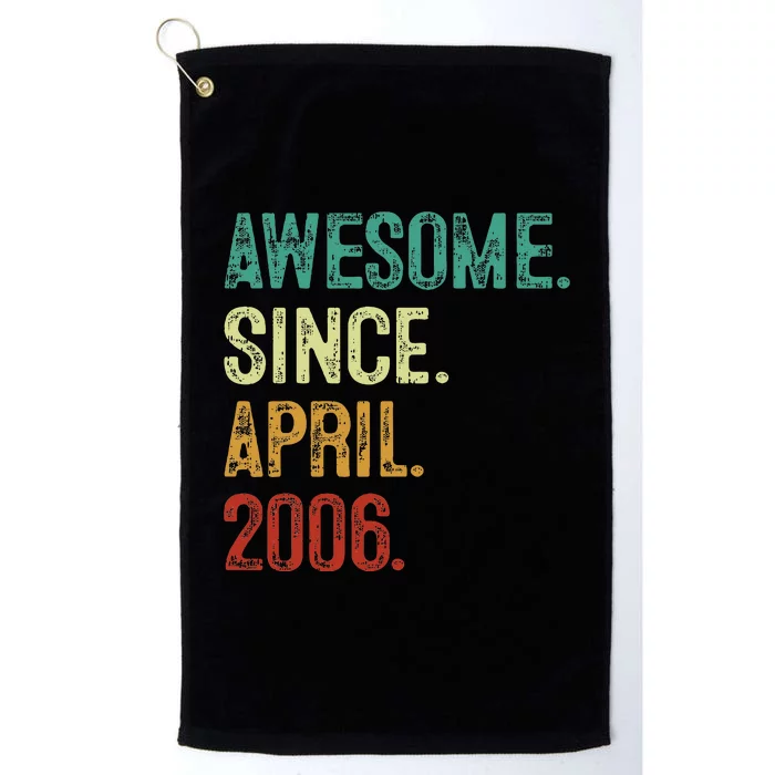 18 Year Old Awesome Since April 2006 18th Birthday Platinum Collection Golf Towel