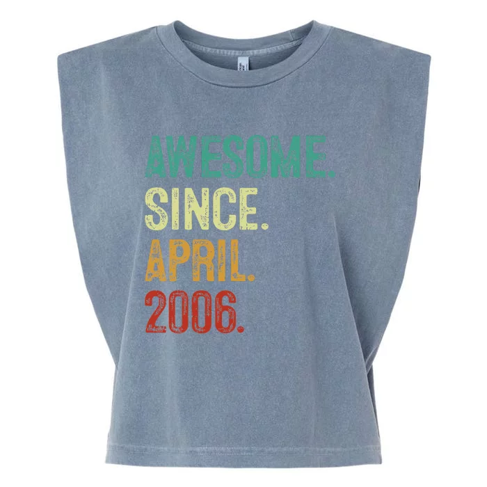 18 Year Old Awesome Since April 2006 18th Birthday Garment-Dyed Women's Muscle Tee