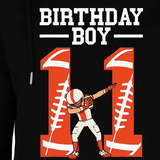 11 Years Old Football Player 11th Football Birthday Womens Funnel Neck Pullover Hood