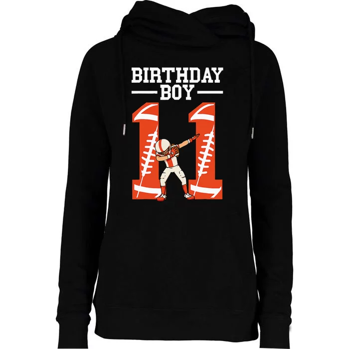 11 Years Old Football Player 11th Football Birthday Womens Funnel Neck Pullover Hood