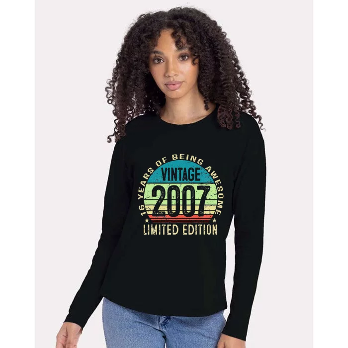 16 Year Old Giftss N Vintage 2007 16th Birthday Womens Cotton Relaxed Long Sleeve T-Shirt