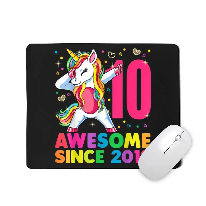 10 Year Old Unicorn Dabbing 10th Birthday Girl Unicorn Party Mousepad